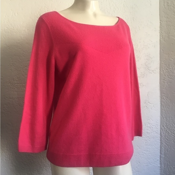 Talbots pure 100%cashmere pink sweater Large - Picture 2 of 9